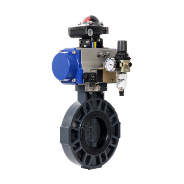 33474蒙特卡罗气动PVC对夹蝶阀 流量控制