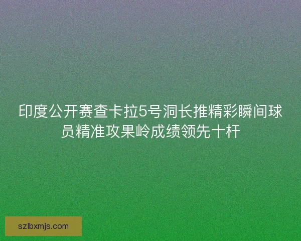 印度公开赛查卡拉5号洞长推精彩瞬间球员精准攻果岭成绩领先十杆