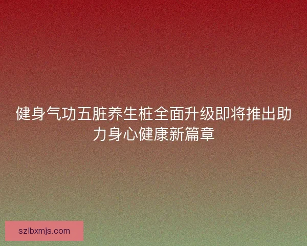 健身气功五脏养生桩全面升级即将推出助力身心健康新篇章